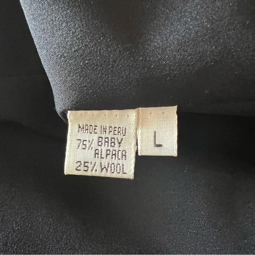Peruvian Connection Baby Alpaca Wool Long Black Decades Coat